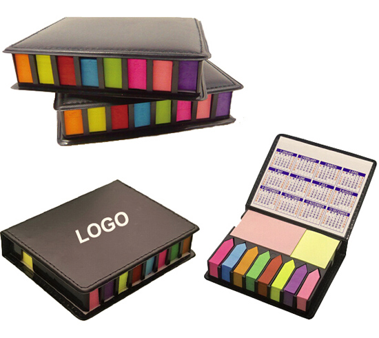  Calendar Sticky Book, PU Cover Sticky Note Pad Memo Pad
